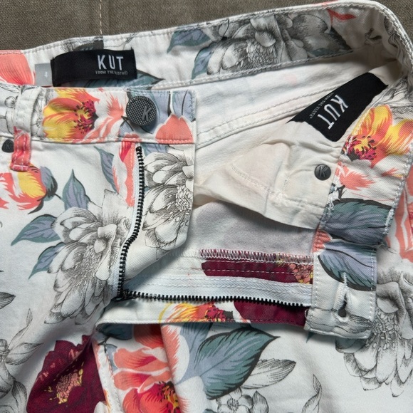 Kut from the Kloth Floral Jean Shorts - Pink and Gray - Picture 5 of 7